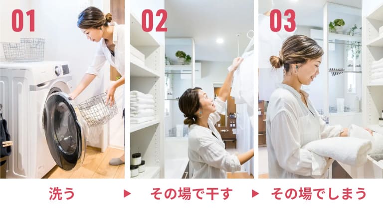 ウォークスルー洗面クローゼット